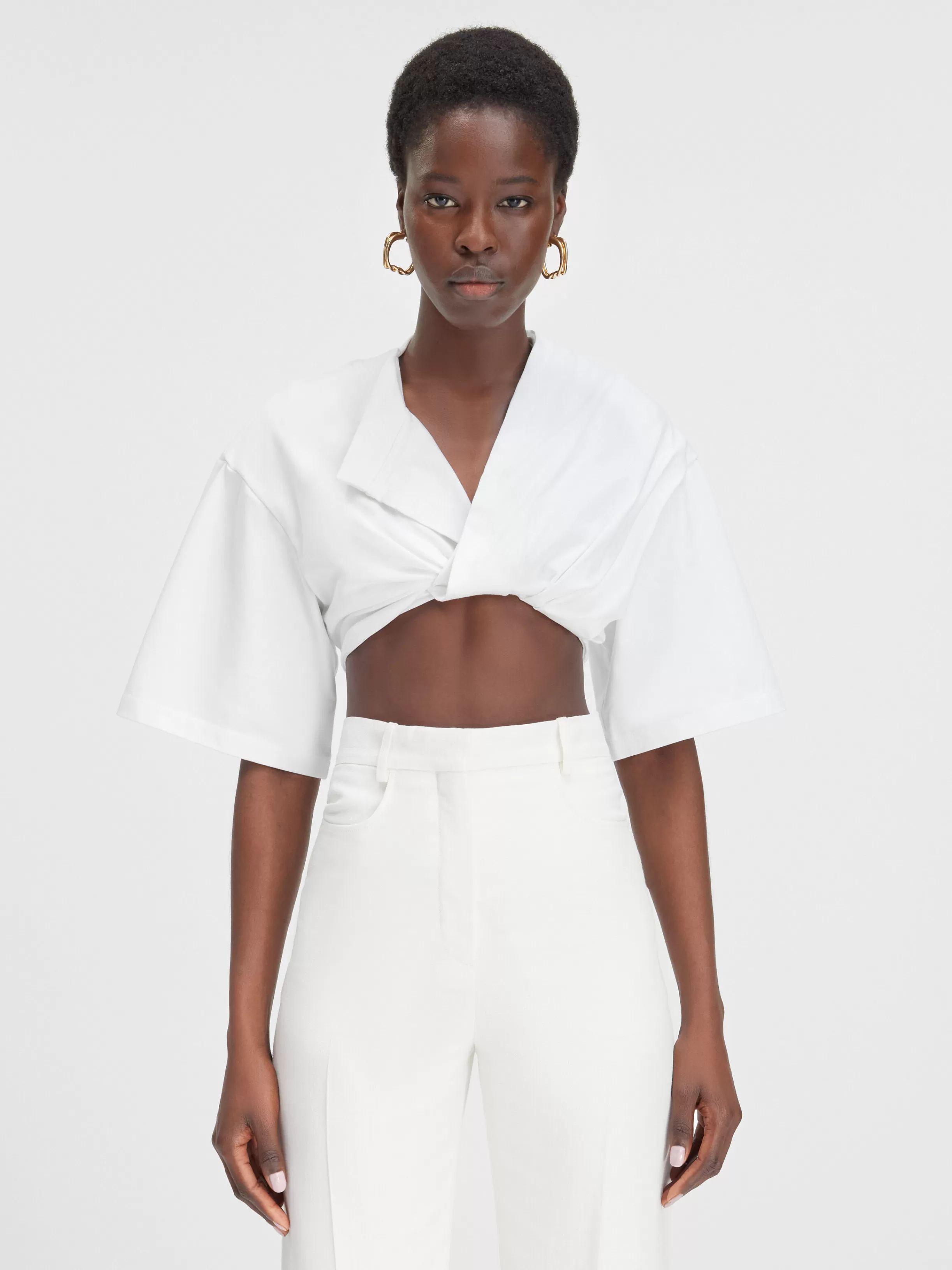 Jacquemus Tops & Shirts*The Bahia cropped t-shirt White