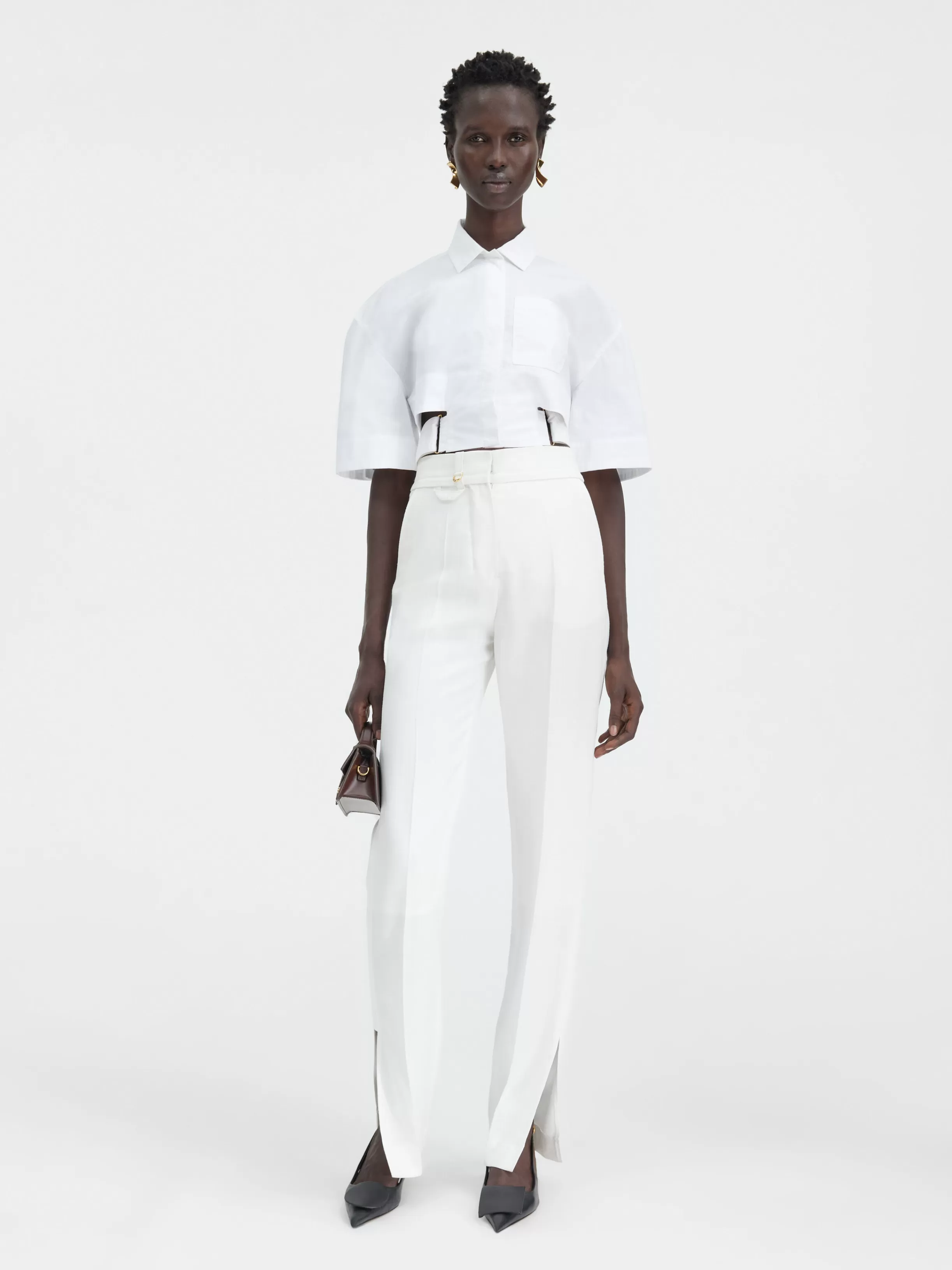 Jacquemus Tops & Shirts*The Bari cropped shirt White