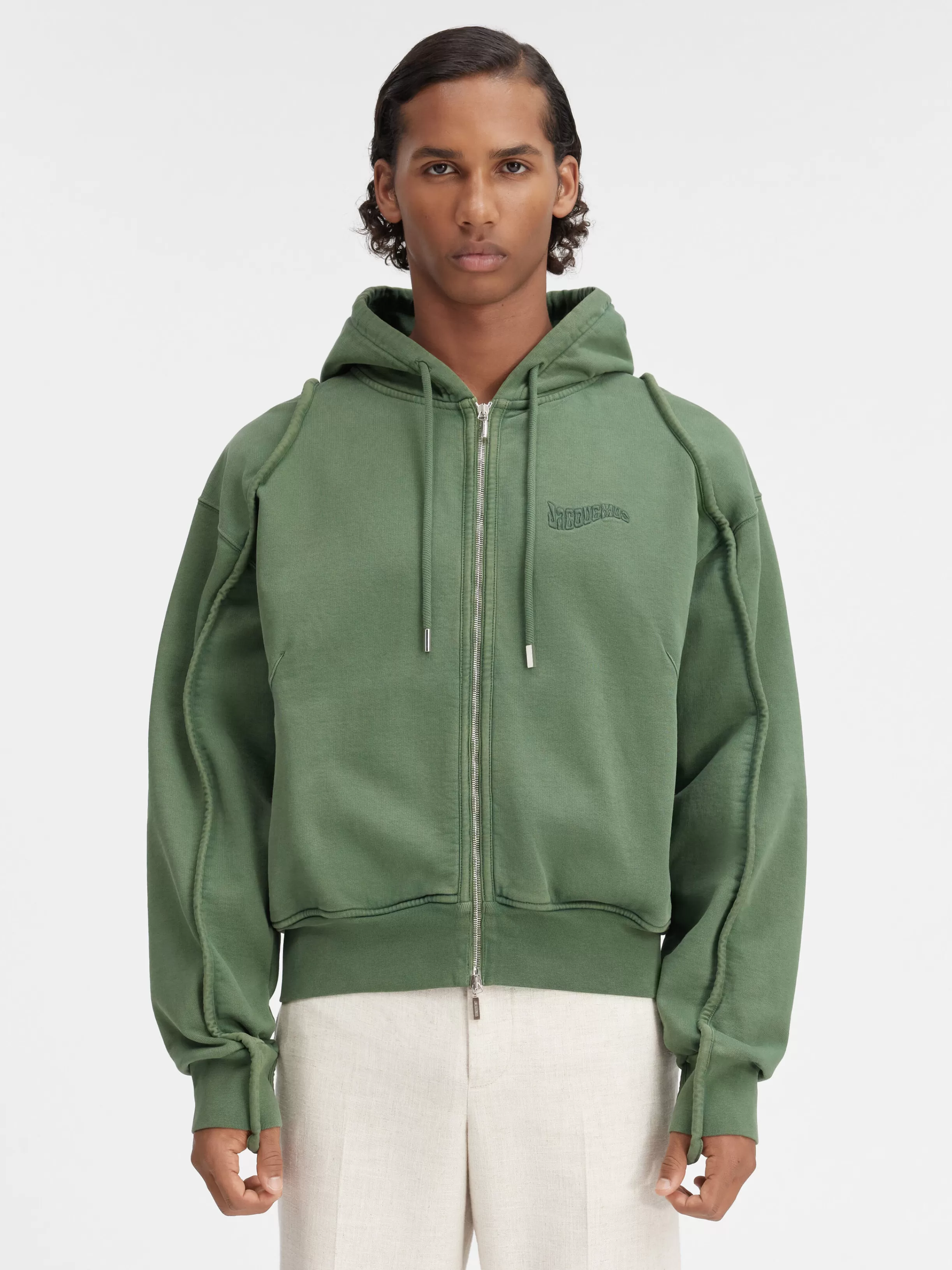 Jacquemus Sweatshirts & Joggings*The Camargue zipped sweatshirt Darkgreen