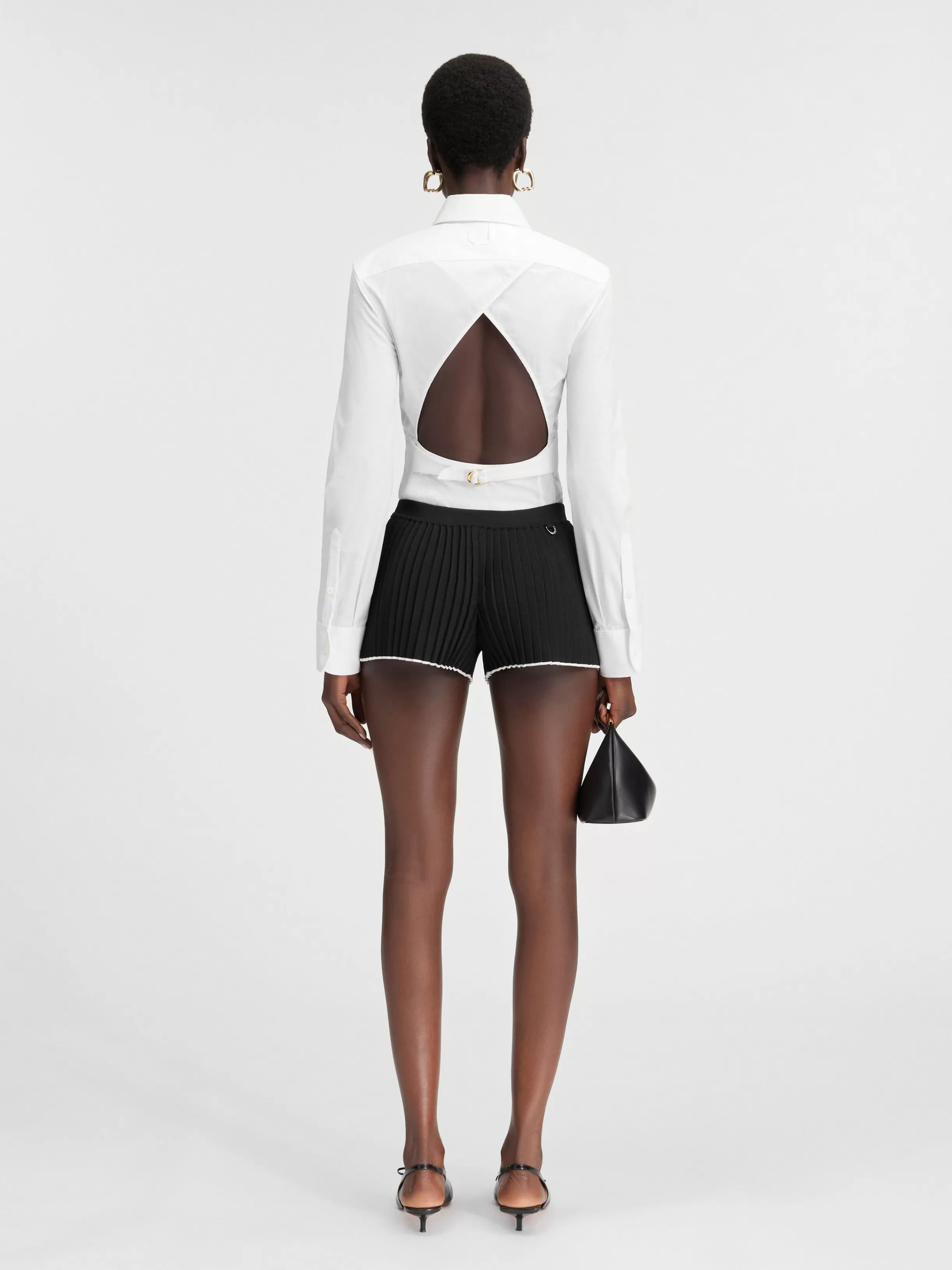 Jacquemus Trousers & Shorts*The pleated knit shorts Black