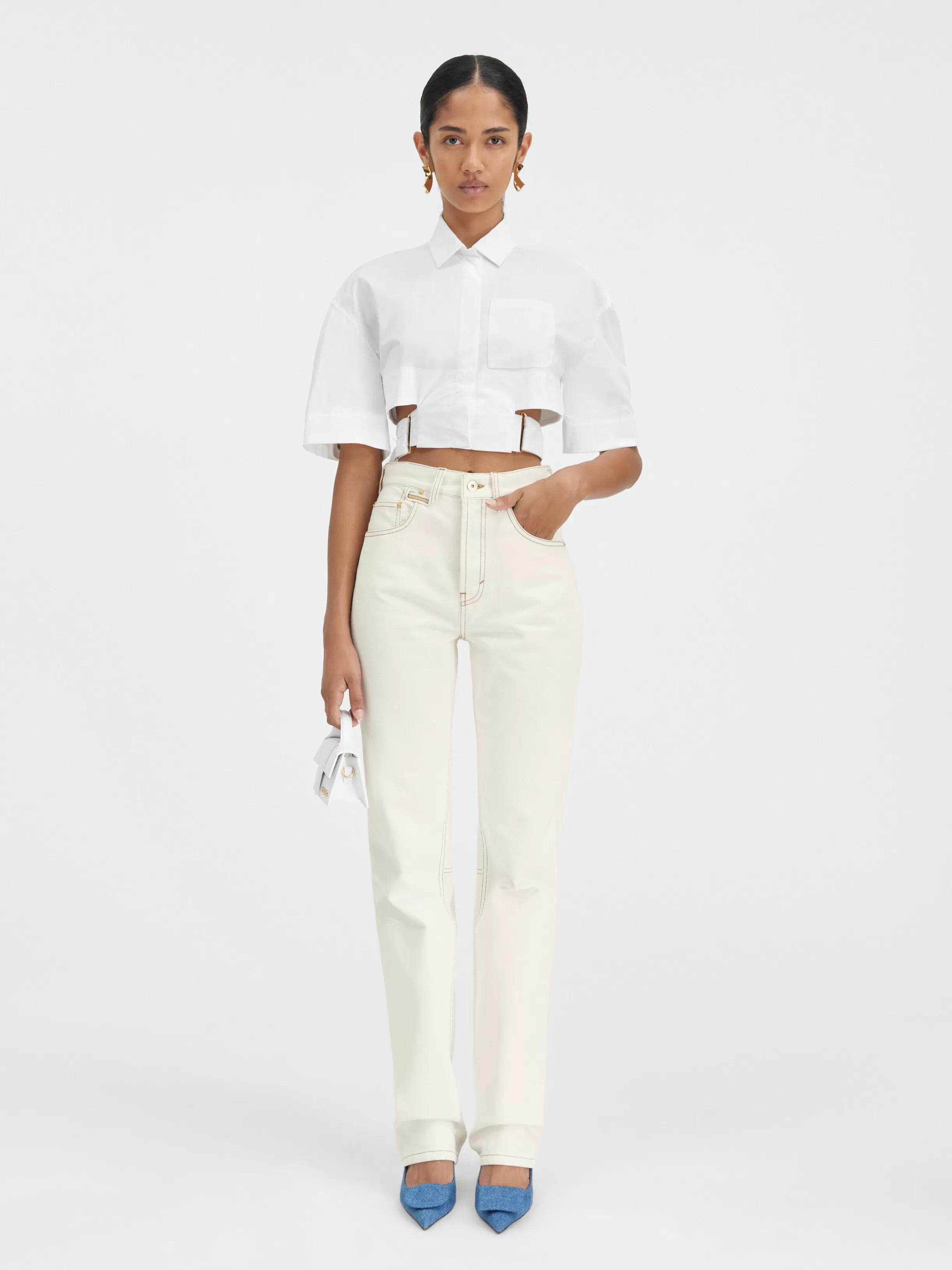 Jacquemus Denim | Trousers & Shorts*The straight de-Nîmes denim pants Off-white/tabac