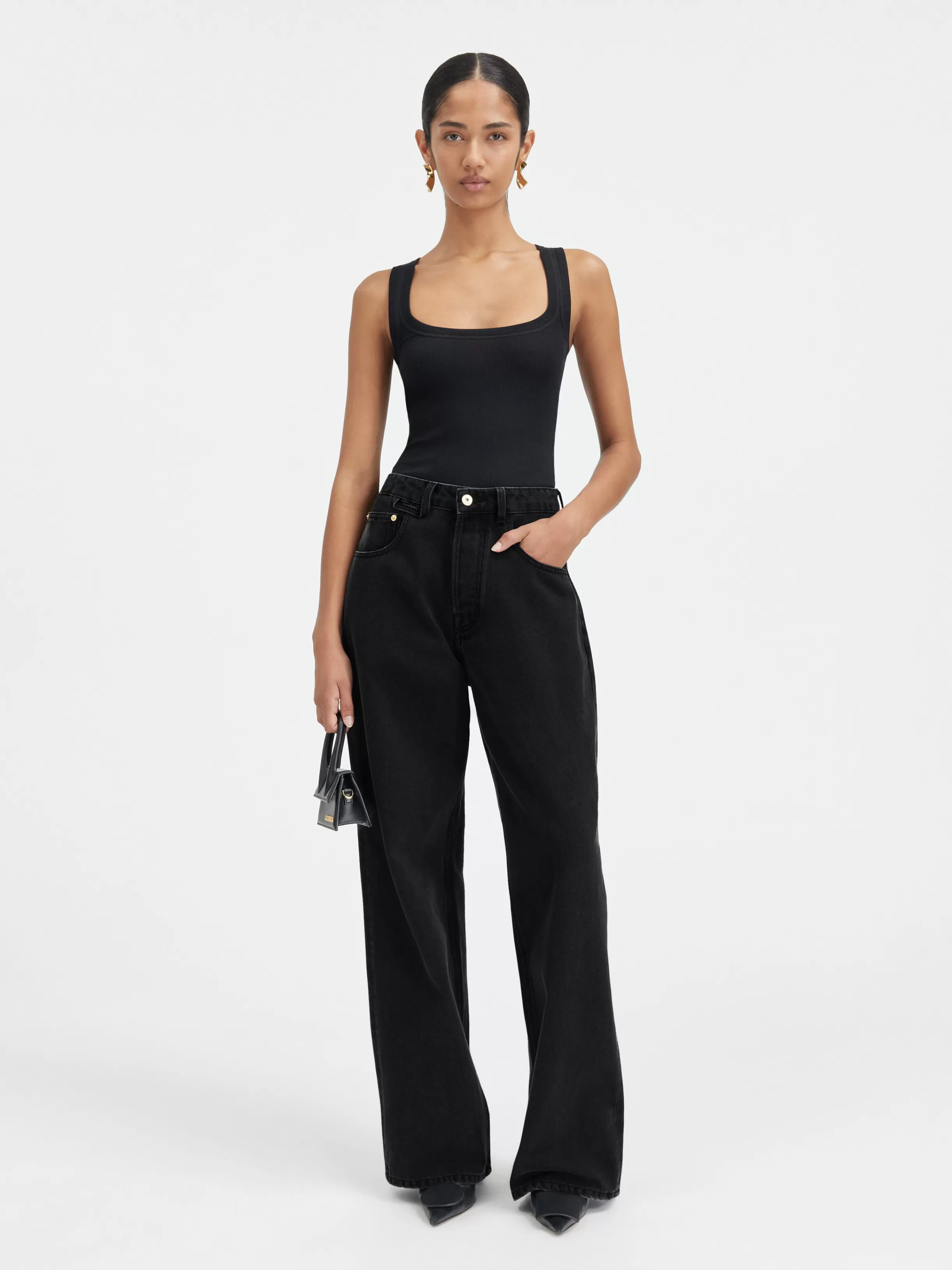 Jacquemus Denim | Trousers & Shorts*The wide de-Nîmes denim pants Black